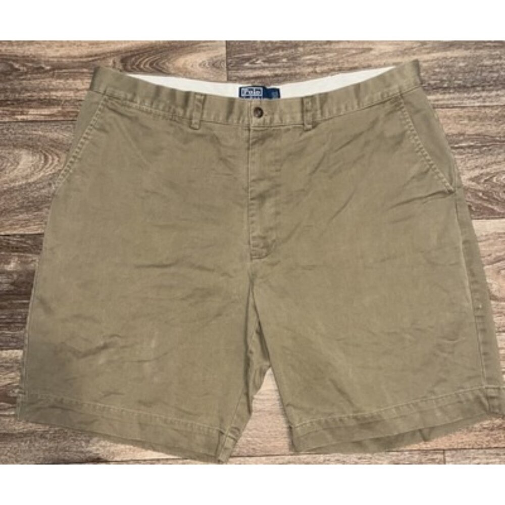 Polo Ralph Lauren Men's Classic Fit 9" Flat Front Dark Khaki Chino Shorts 38